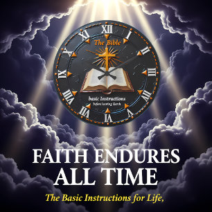 Grande Horloge Ronde Instructions bibliques de Jésus en chiffres romain