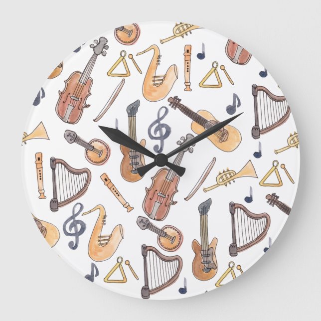Grande Horloge Ronde Instruments de musique (Recto)