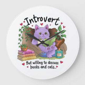 Grande Horloge Ronde Introverti mais prêt à discuter de livres et de ch