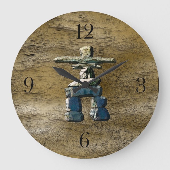 Grande Horloge Ronde Inukshuk & Rock Texture Clock (Recto)