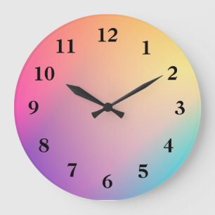 Grande Horloge Ronde Iridescent Neon Hot Pink