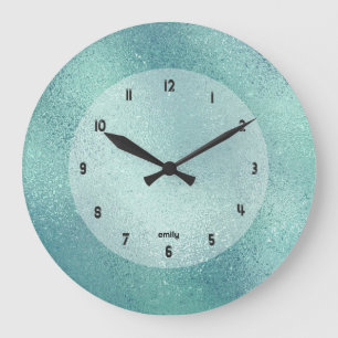 Grande Horloge Ronde Iridescente Shimmerger texture d'image turquoise