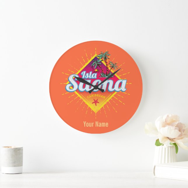 Grande Horloge Ronde Isla Saona Caraïbes République dominicaine Retro (Maison)