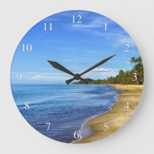 Grande Horloge Ronde Islande Beach Blue Water and Sky Small Numbers