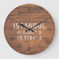 Istanbul Latitude et Longitude Bois foncé