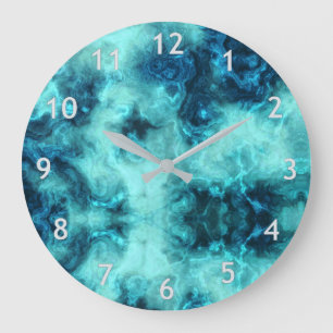 Grande Horloge Ronde Jade en marbre