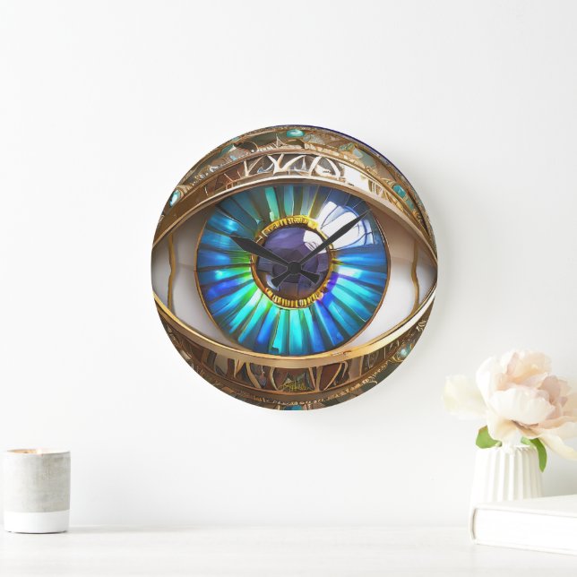 Grande Horloge Ronde J'ai mon troisième oeil sur toi (Maison)