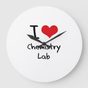 Grande Horloge Ronde J'aime le laboratoire de chimie