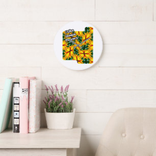 Grande Horloge Ronde J'Aime Les Fleurs Uniques