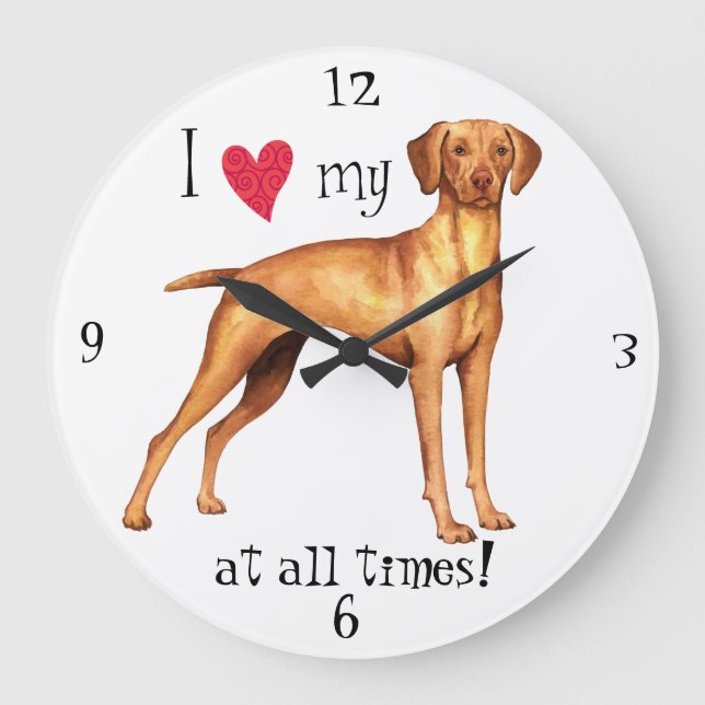 Grande Horloge Ronde J'aime mon Vizsla (Recto)