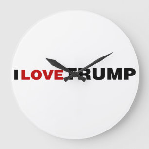 Grande Horloge Ronde J'aime Trump