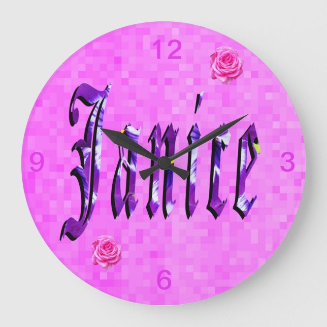 Grande Horloge Ronde Janice Girls Nom Logo, (Recto)