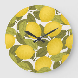 Grande Horloge Ronde Jardin de citron : papier peint Vintage sans fin