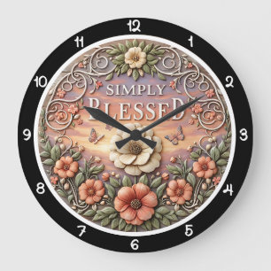 Grande Horloge Ronde Jardin du coucher de soleil simplement béni