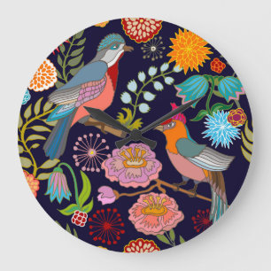 Grande Horloge Ronde Jardin japonais : Oriental Victorian Seamless