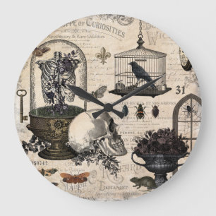 Grande Horloge Ronde Jardin vintage moderne de Halloween