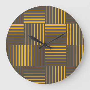 Grande Horloge Ronde Jaune, cool, unique, tendance, lignes modernes