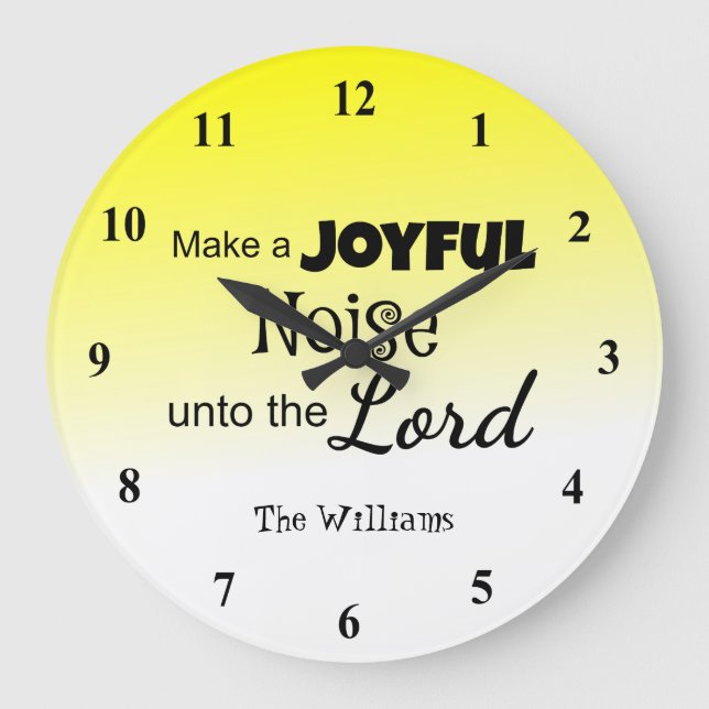 Grande Horloge Ronde Jaune faire un bruit joyeux (Recto)