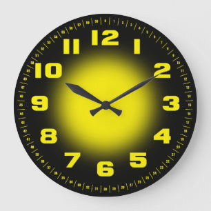 Grande Horloge Ronde Jaune néon