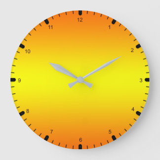 Grande Horloge Ronde Jaune orange