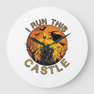 Grande Horloge Ronde Je fais tourner ce château hanté Halloween (2)_1