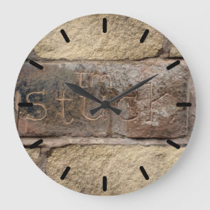 Grande Horloge Ronde "Je suis coincé" une autre brique dans le mur
