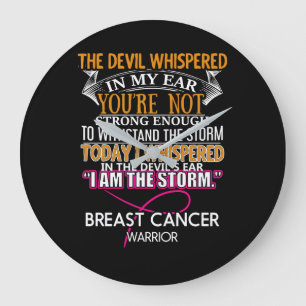 Grande Horloge Ronde JE SUIS LA TEMPÊTE - GARDEUR DU Cancer DU Sein