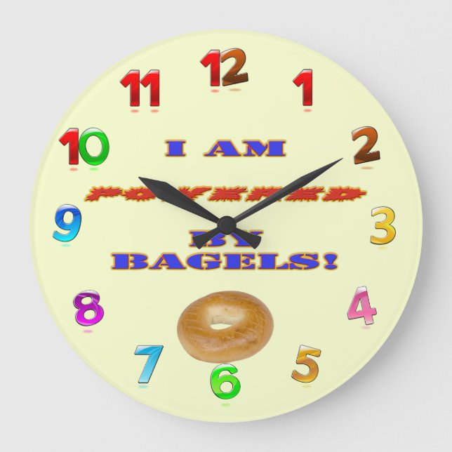 Grande Horloge Ronde Je suis propulsé par des Bagels (Recto)