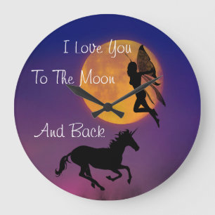 Grande Horloge Ronde Je T'Aime Sur La Lune Et De Retour
