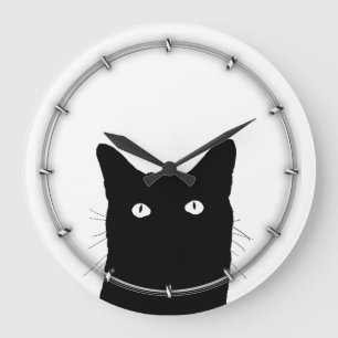 Grande Horloge Ronde Je vois Cat Click to Select Your Color Decor Optio