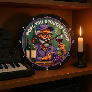 Grande Horloge Ronde J'Espère Que Tu As Apporté Le Vieux Homme Du Vin