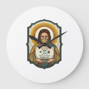 Grande Horloge Ronde Jésus a raté le déverrouillage par reconnaissance 