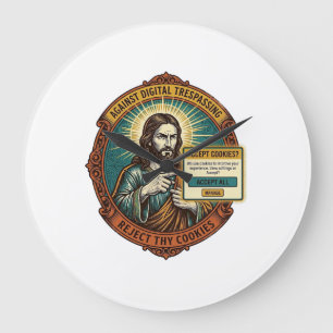 Grande Horloge Ronde Jésus Agacant Accepter les Cookies Pop Up Internet