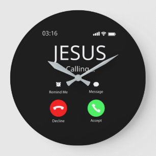 Grande Horloge Ronde Jésus Appelle - Chrétien