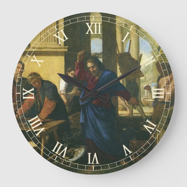 Grande Horloge Ronde Jésus Christ Nettoyage du Temple (Recto)