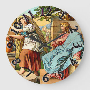 Grande Horloge Ronde jésus et femmes à l'horloge du puits