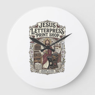Grande Horloge Ronde Jésus imprimerie Jésus imprimerie Pri