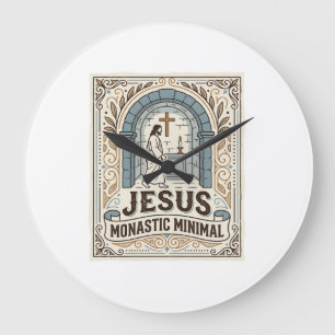 Grande Horloge Ronde Jésus Minimaliste Monastique Jésus Minimaliste Mon