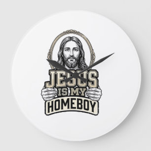 Grande Horloge Ronde Jésus vintage est mon pote gravé design vectoriel
