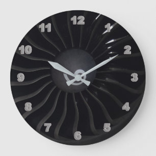Grande Horloge Ronde Jet Engine Wall Clock