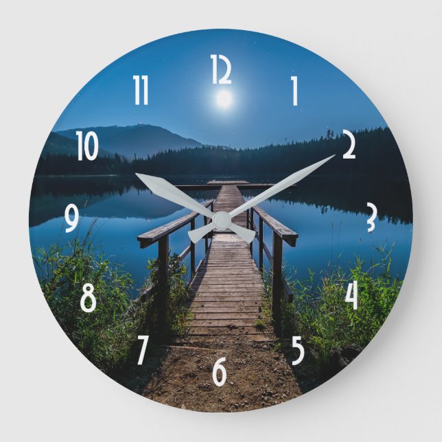 Grande Horloge Ronde Jetée de nuit sous une Pleine lune (Recto)