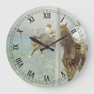 Grande Horloge Ronde Jockeys avant la course par Edgar Degas