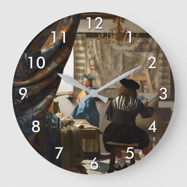 Grande Horloge Ronde Johannes Vermeer - L'Allégorie de la Peinture (Recto)