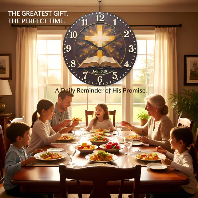 Grande Horloge Ronde John 3:16 Radiant Scripture (Créateur téléchargé)