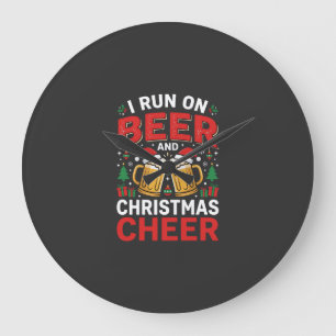Grande Horloge Ronde Joie de Noël Bière Fêtes de fin d'année