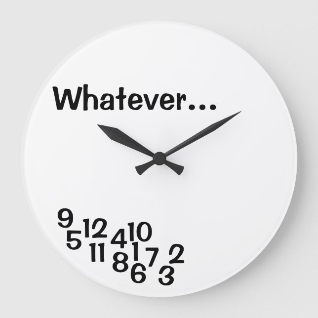Grande Horloge Ronde Joke Clocks Jumbled Numbers (Recto)