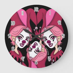 Grande Horloge Ronde Joker rose Jester