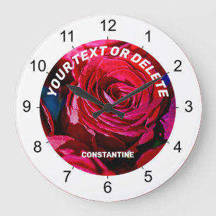 Grande Horloge Ronde Joli Bouquet De Roses Rouges