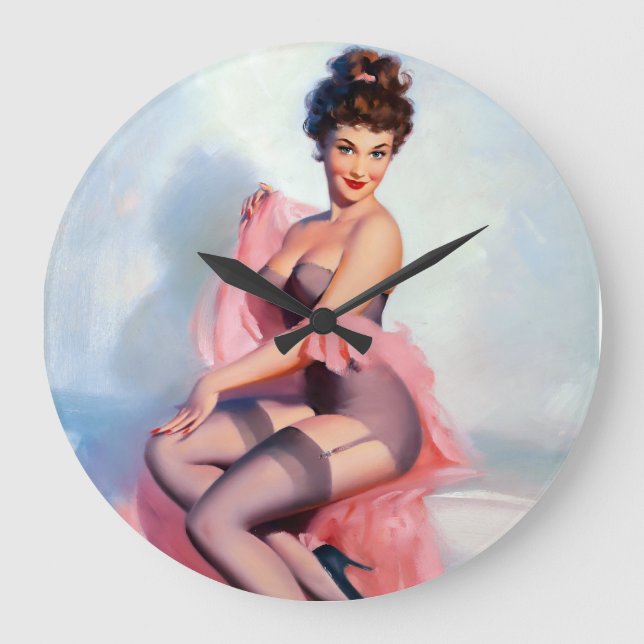 Grande Horloge Ronde Joli en rose (Recto)