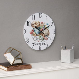 Grande Horloge Ronde joli moment de couture ajouter du texte 
